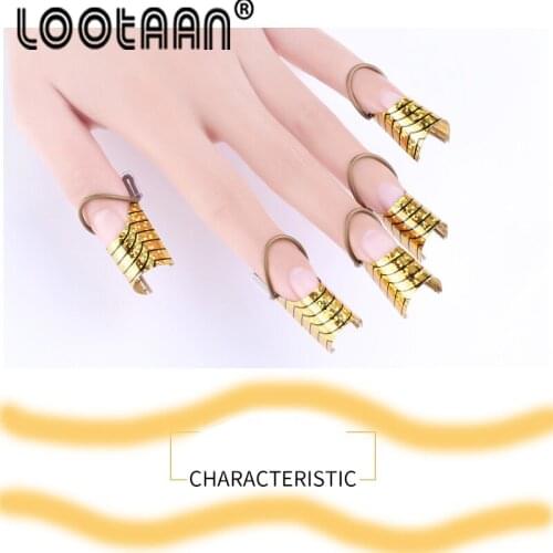 LOOTAAN 5/10Pcs Nail Art Extension Nail Forms Reusable UV Gel Acrylic Tip Profession Aluminum Stencil Manicure Finger Rest Tools