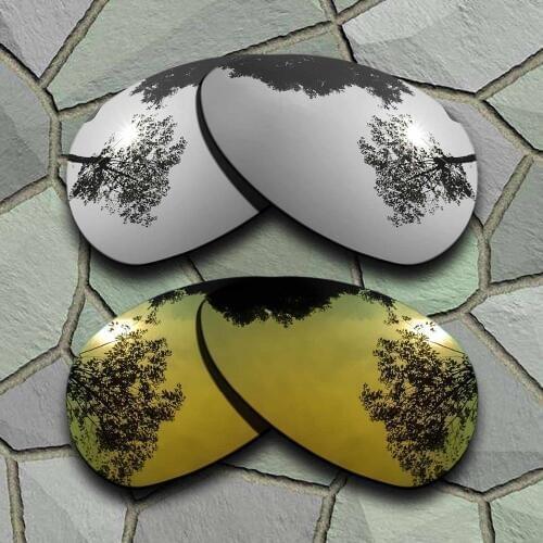 Chrome Titanium&Yellow Golden Sunglasses Polarized Replacement Lenses for Oakley Crosshair S