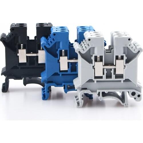 Din Rail Terminal Block UK-5N Universal Connector Screw Connection Electrical Wiring Conductor UK5N Terminal Strips Block 10pcs