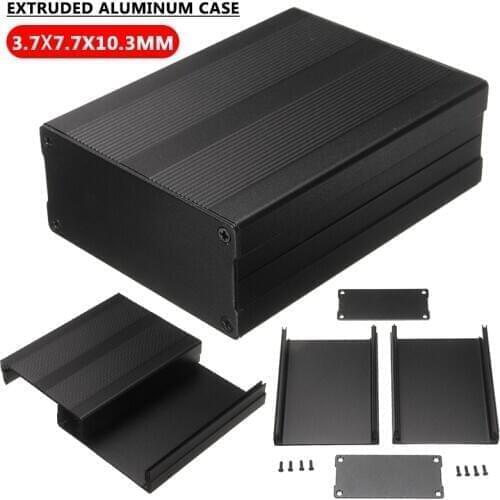 1Pcs Black Extruded Aluminum Box 100x76x35mm Enclosures PCB Instrument Electronic Project Box Case with 8 Screws