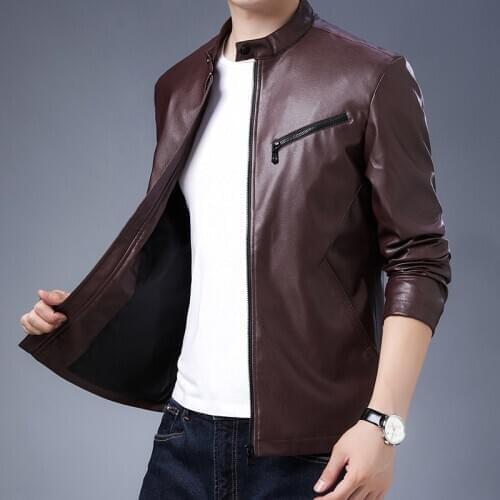 M-XXXXL Fashion Brand Mens Retro PU Jackets 2020 Men Slim Fit Motorcycle Leather Jacket Outwear Male Warm Bomber Outdoor Coat