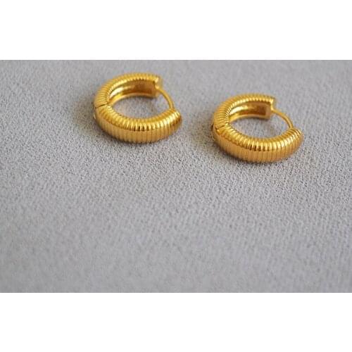 Small Hoop Earrings Gold Plated Circle Round Hoop Earrings For Women Men Fashion Simple Jewelry