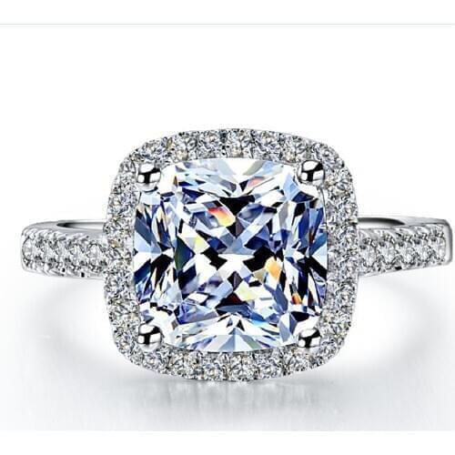 1 Carat Cushion Cut Diamond Engagement Ring Solid Platinum 950 Anniversary Wedding Ring for Women