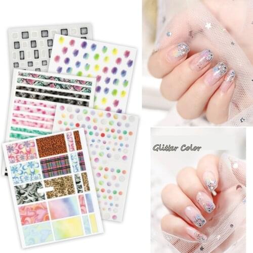 1 Sheet Smoke 3D Nail Art Transfer Stickers Colorful smudged geometric Nail Designs Adhesive Sticker Tattoo Slides Manicure Z082