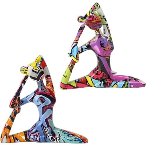 Resin Yoga Sculpture Meditation Figurine Yoga Pose Statue Home Desktop Decor