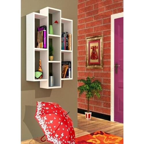 Shelf&Shelf MADE IN TURKEY Modern Shelf 4 Color Options Living Room Wood Wall Book Holder Organizer Bookshelf Rack Bookcase