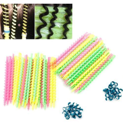 24Pcs Plastic Long Styling Barber Salon Tool Hairdressing Spiral Hair Perm Rod Small Large for Choose Easy to use