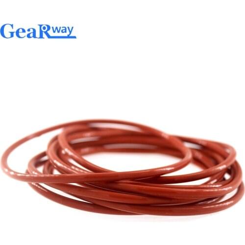 Gearway Red Silicon O Ring Seal 3.1mm thickness O Ring Sealing Gasket 165/170/175/215/220mm OD VMQ Anti-age O Ring Seal Washer