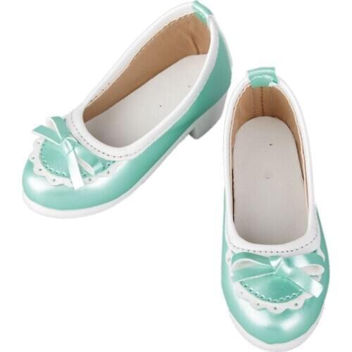 [wamami] 122# Green 1/3 SD DOD BJD Dollfie Mid Heeled Bowite Synthetic Leather Shoes