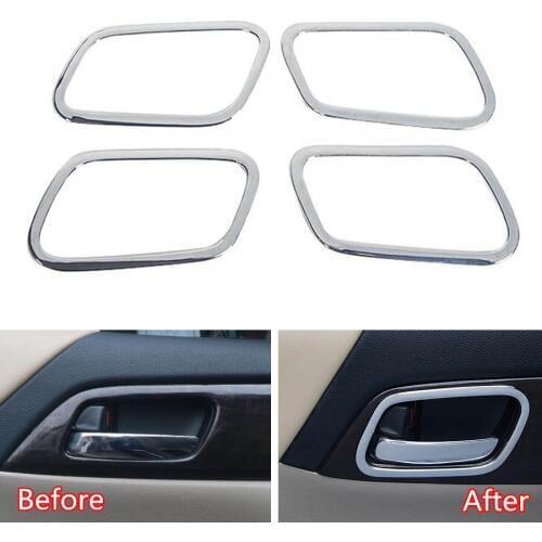 YAQUICKA 4Pcs Chrome ABS Car Interior Door Handle Bowl Frame Cover Trim Styling Sticker For Honda Accord 9th 2014-2017 LHD