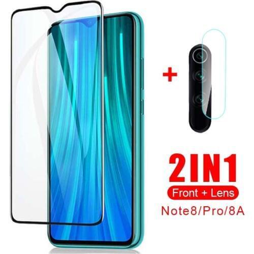2 in 1 tempered glass for xiaomi redmi note 8 pro 8a camera lens screen protector on xiomi redmi note8pro 8 a a8 back glass film