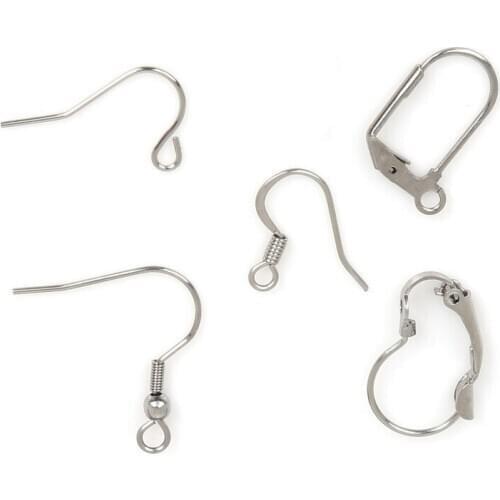 30-600pcs/lot Stainless Steel Earring Hooks Clasps Ear Wires For Jewelry Making Accessories DIY Earring Hook Earwire Jewelry