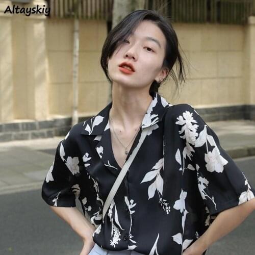 Shirts Women Floral Button Summer New Arrivals Tops Retro Korean Style Hot Sale Loose Casual All-match Ladies Streetwear Chic