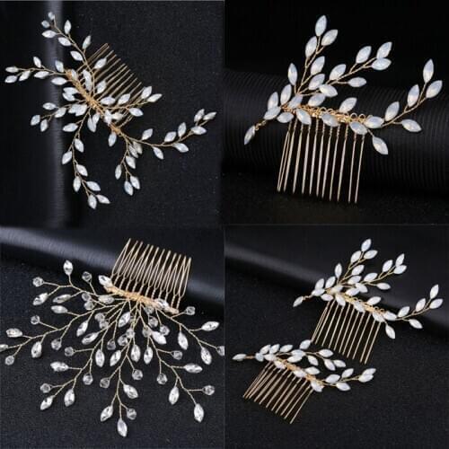 Bridal Wedding Rhinestone Hair Comb Bride Head Ornaments Wedding Hair Combs Hair Accessories Bridal Rhinestone Womens Jewelry