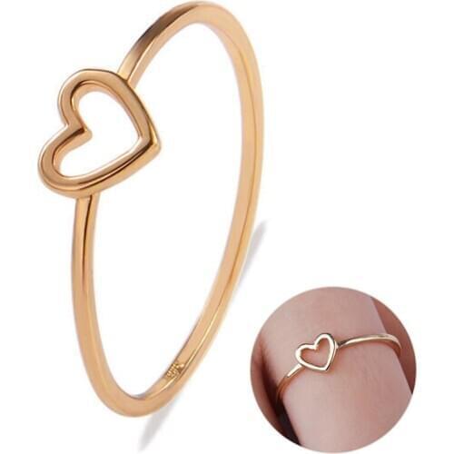 1PC Dainty Women Ring Hollow Heart Ring For Couple Wedding Promise Infinity Eternity Love Jewelry Boho Anillos Mujer BFF Gifts