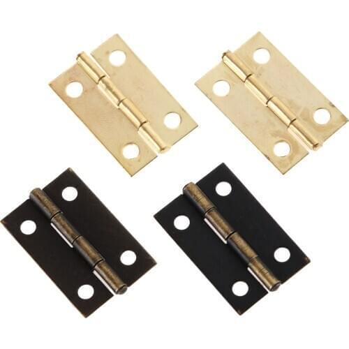 10Pcs Furniture Hinges Cabinet Drawer Door Butt Hinge Antique Bronze/Gold Decorative Hinges For Jewelry Box+Screws 24*16mm