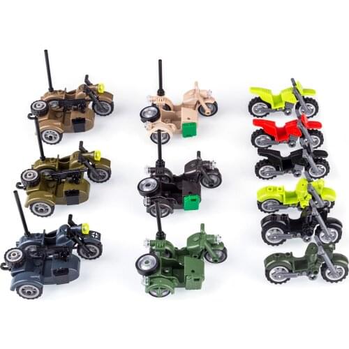 12Pcs Military Motorcycle Building Blocks Assembly Bricks Toy Brain-Training Toy For Children Kid Educational Toys Birthday Gift