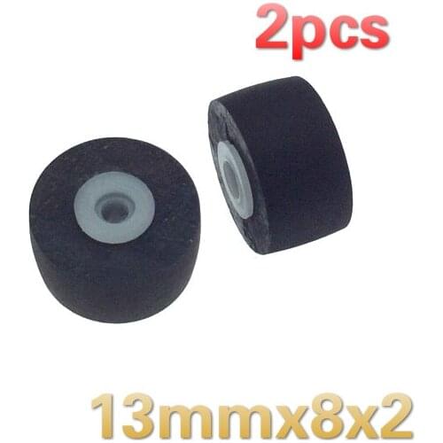 2pcs 13mmx8x2 for walkman wheel belt pulley rubber audio pressure recorder cassette deck pinch roller tape Stereo player