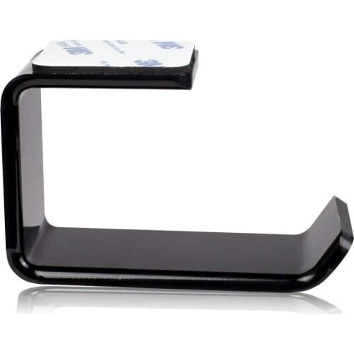 2 Pack Headphone Stand Hanger, Acrylic Under Desk Headset Holder Mount Hook Hanger for Gaming Headphone Earphone, Black (4.2")