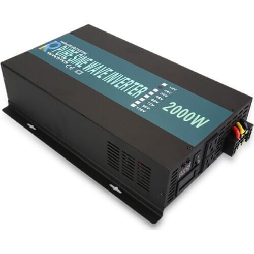 2000W Pure Sine Wave Power Inverter 12V 220V Solar Inverters Converters Power Supply Transformer 12V/24V DC to 110V/120V/240V AC