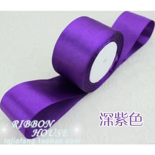 25 yards/roll) 2'' 50mm Dark Purple Double face satin ribbon webbing gift christmas ribbons party decoration DIY Candy Box Dec