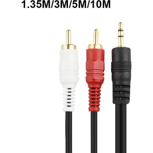 3M 5M 10M 3.5mm Male Jack to AV 2 RCA Male extend Cable connector For Phone TV AUX Sound computer PC Speakers Music Audio Cords