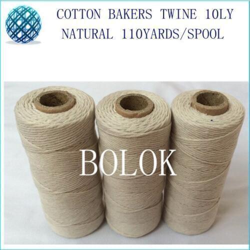 50pcs/lot 100% natural color 10ply Cotton rope twisted cotton string twine for all kinds packing such as food, sugar, meat