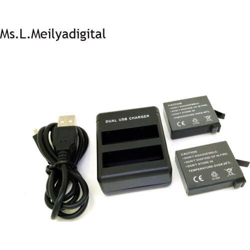New battery for Gopro hero 4 for go pro hero4 gopro4 2 pcs battery + Charger + USB Cable
