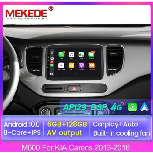 6+128 Android 10.0 DVD 2 Din Car Radio Multimedia Video Player Navigation GPS For KIA Carens 2013-2018 Carplay AUTO Stereo DSP
