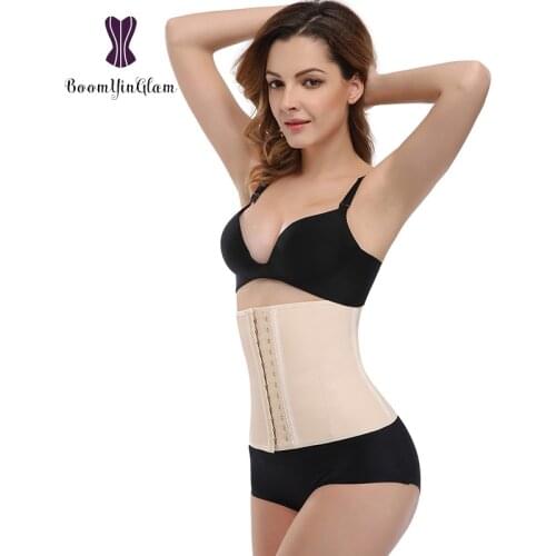 Free shipping high quality 100% cotton and latex material waist trimmer belt 9 steel boned corset workout waist trainer 934
