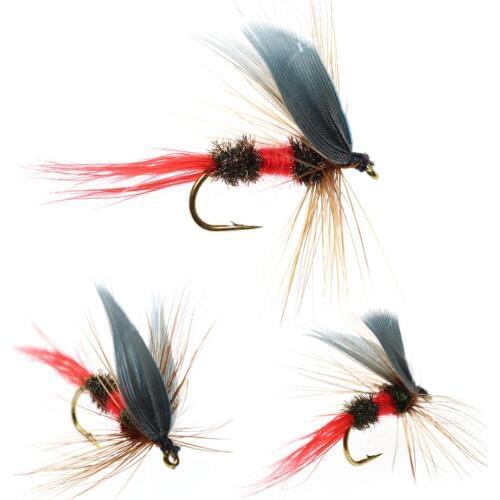 Bimoo 8PCS #10 Royal Wulff Trout Fly Fishing Dry Flies Dapping Flies Slow Fast Water Fly with Peacock Herl and Red Silk Body