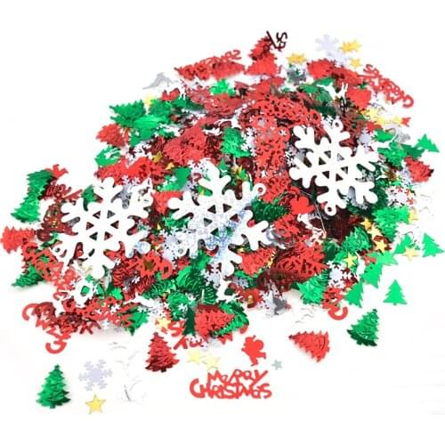 15g Christmas Mix Color Glitter Confetti Festival Ornament Tinfoil Sequins Xmas Tree Snowflake Shaped Party Decoration Supplies