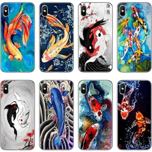 Art Koi fish Accessories Phone Case For Xiaomi Mi 11 Note 10 10T 9 9T 8 Pro A2 Lite A3 A1 Poco F1 F2 M3 X3 NFC