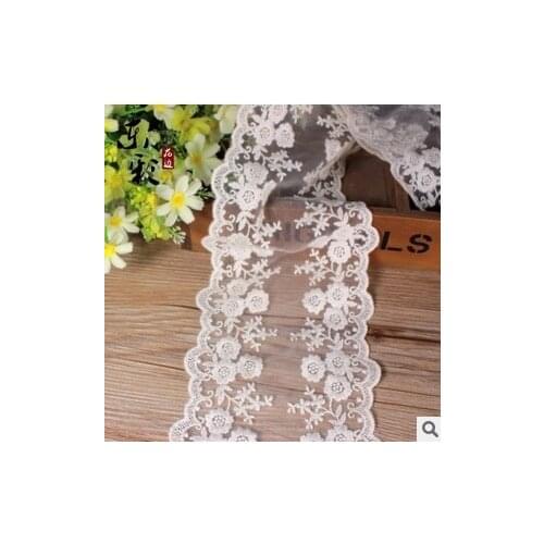 Cotton Lace Trim Ecru Embroidered Lace Venice Floral Wide Scallop Bridal Lace Wedding Decor Accessories Grace Style