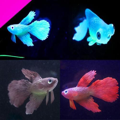 Artificial Soft Silicone Glowing Effect Betta Aquarium Fish Tank Ornament Decor