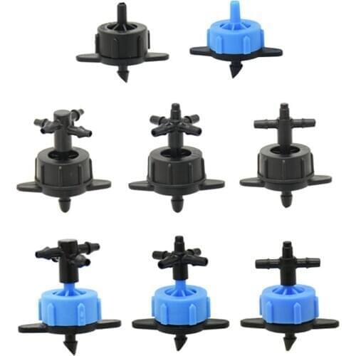 Greenhouse 2L/4L/8L/H Emitter Pressure Compensating Dripper With Tee Cross Water Splitter Water Saving Irrigation Dropper 200 Pc