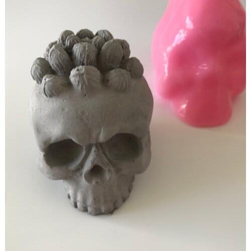 3D Skull Silicone Mold Fondant Cake Baking Tools Resin Gypsum Chocolate Candle Candy Mould