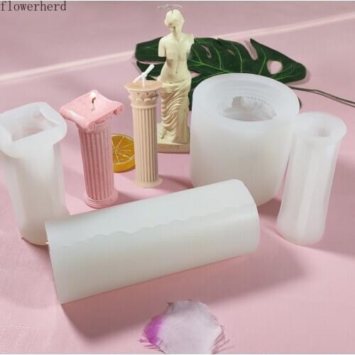 DIY Soap Making Kit Roman Column Silicone Mold Aromatherapy Candle Mold Plaster Mold Cake Decoration Accessories Beeswax Mold