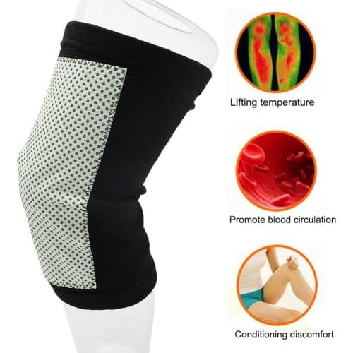 1 Pair Non-slip Knee Pads Winter Joint Keep Warm Self-heating Elastic Knit Knee Support Basketball Kneelet Heating Sports Safety