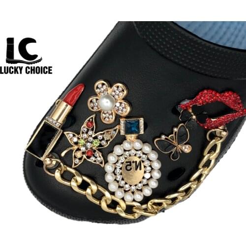 1pcs New Designer Chain Shoe Charms for Croc JIBZ Accessories Decoration for Croc Charms Clog Shoes Pendant Buckle for Girl Gift