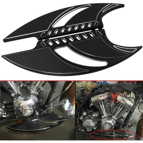 Motorcycle Front Foot Peg Footrest Pedals Driver Stretched Floorboards For Harley Touring Road King Electra Glide Softail