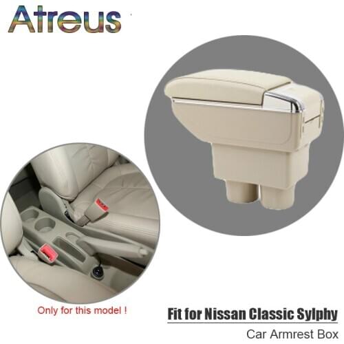 For Nissan Tiida 2005-2016 Sylphy armrest box center Storage box with cup holder ashtray interior accessories parts decoration