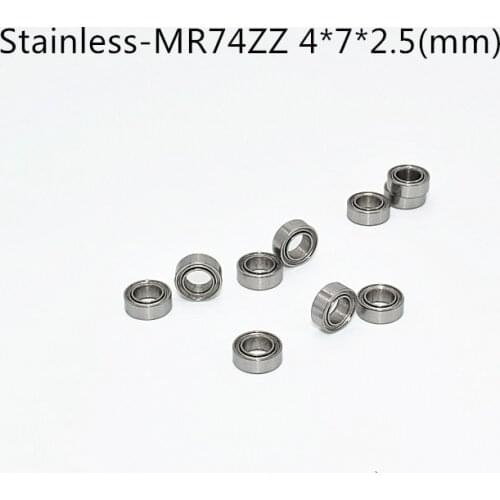SMR74ZZ Bearing 4*7*2.5 mm ( 10PCS ) ABEC-5 Stainless Steel Ball Bearings metal sealed SMR74Z SMR74 Z ZZ free shipping