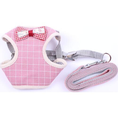 Dog Cat Mesh Control Harness&Leash Set Gird Patterns Pet puppy Harness Soft Mesh Walk Collar 3 Sizes