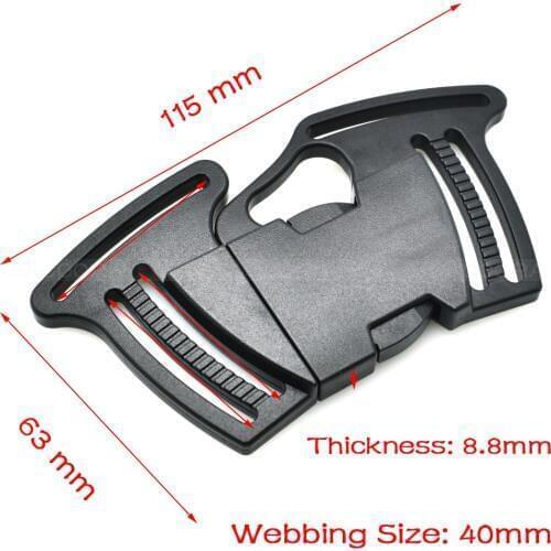 1pcs Woven Tape Sewing Side Release Plastic Buckle Belt buckle for Backpack Straps Webbing size 40mm