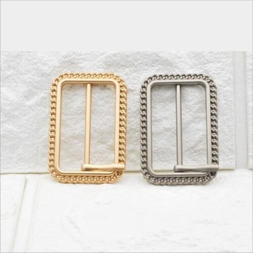 Single Prong Belt Buckle Square Center Bar Buckles Leather Craft Accessories (Silver,Gunblack,Scrub gold,gold,Scrub silver)