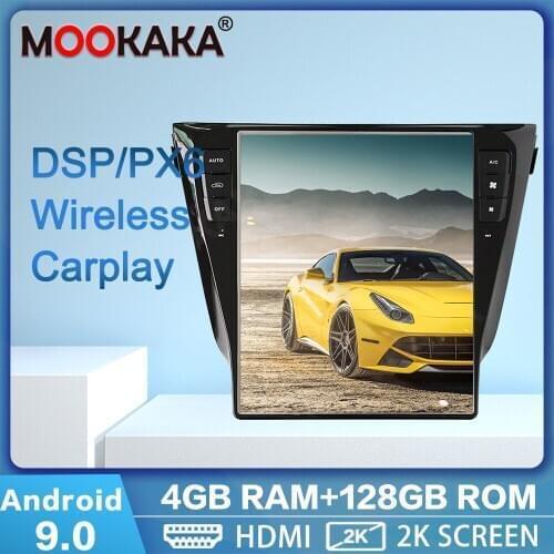 PX6 Android 9.0 128G Tesla Screen For NISSAN Qashqai 2013-2018 Car Auto Audio Stereo Radio Recorder GPS Navigation Head Unit DSP