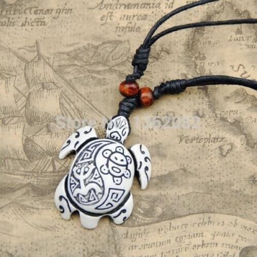 Lovely White Simulation Bone Carved Tribal Sun Smile Frog "Taino Coqui" Turtle Charm Pendant Surfer Necklace Gift MN265