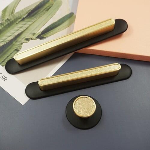 Zinc Alloy Handle for Furniture Black Drawer Dresser Cabinet Knobs Handles Gold Wardrobe Knob Kitchen Cupboard Pulls Hardware