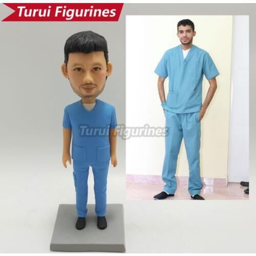 Doctor Mini Statue Polymer Clay Handmade Sculpture Figure From Photo Custom Design Bobblehead bobble head by Turui Figurines
